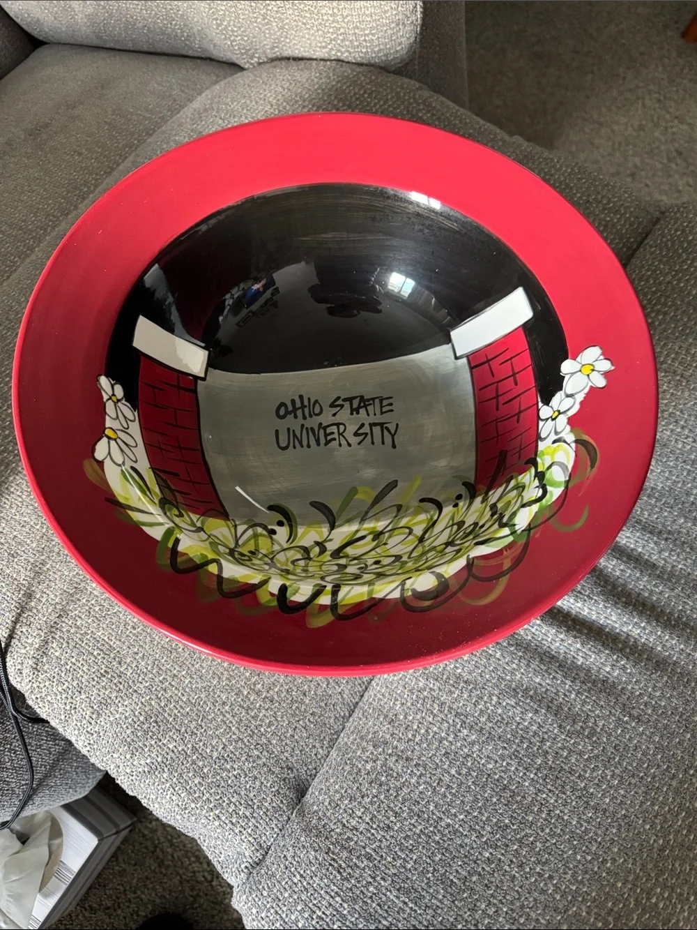 Ohio State University Decorative Red & Black Bowl